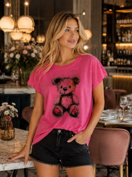 Pembe ayıcıklı tişört